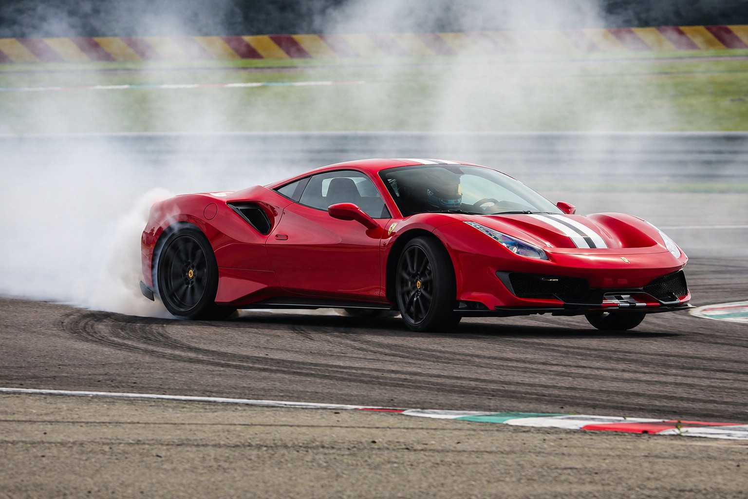 Ferrari drifting on the track